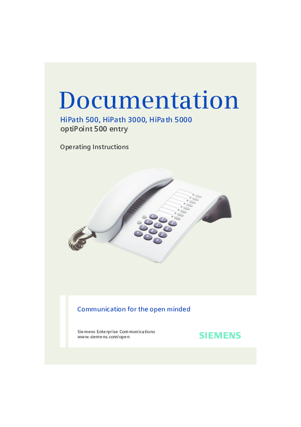 Siemens optipoint phone manual